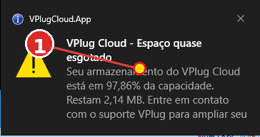 Exemplo de notificação do VPlug Cloud